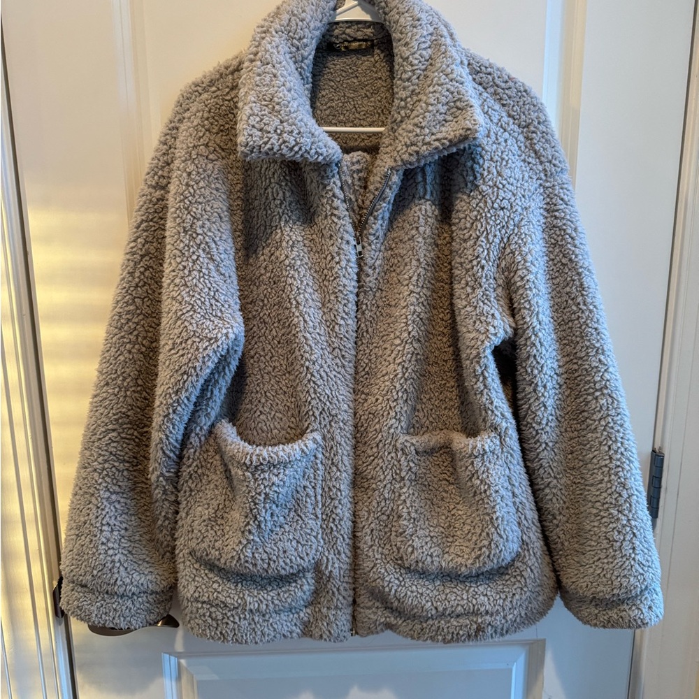 Cozy Gray Teddy Jacket